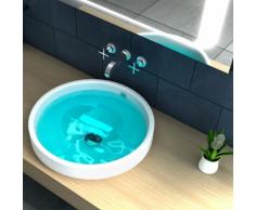 Lavabo da Incasso in Ceramica Bianca - Copenaghen Circolare