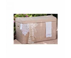 Baule della Nonna. Colore Beige. Contenitore Cassapanca Portaoggetti in Polipropilene. Cm 100 x 55