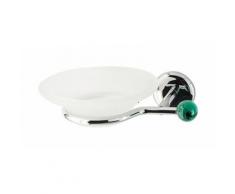 Porta sapone da bagno linea elite in ottone cromato e finali in vetro colorato - accessori bagno,