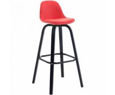 CLP Sgabello Avika similpelle, super imbottito, base cappuccino, rosso nero