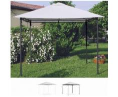 Gazebo 3x3 metri giardino acciaio antivento STYLE | Nero