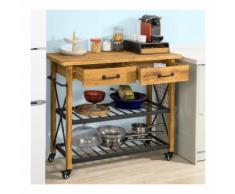 SoBuy Penisola cucina mobile Carrello cucina shabby portabottiglie,FKW57-N