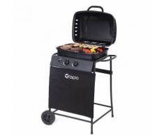 Barbecue a gas 2 bruciatori + tubo-regolatore in alluminio verniciato a polvere