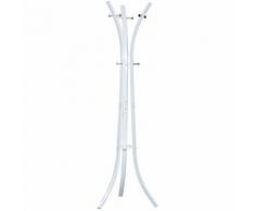 Homcom Appendiabiti da Terra 9 Ganci in Legno 179cm, Bianco