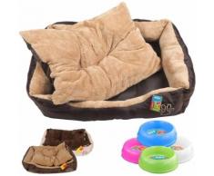Cuccia cuccetta letto lettino per cani gatti animali ciotola 900ml omaggio misura xl 90x70x19 brown