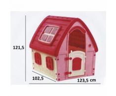 Casa Casetta in Plastica Per Bambini da Esterno 121cm Fairy House Rosa