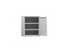 Armadio spogliatoio in metallo, 1 vano e 2 ripiani, Mis. 600 L x 500 P x 800 H mm, serratura a