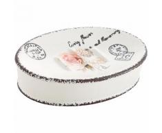 Porta sapone Gedy in ceramica con motivi floreali arredo bagno shabby