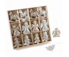 Addobbi per albero di Natale in stoffa metallizato 72 pezzi
