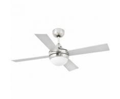 MINI ICARIA Ventilatore da soffito argento con diffusore di luce FARO 33699