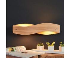 Lampada LED da parete in legno Lian dimmerabile