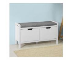 SoBuy Panca scarpiera Cassapanca da Interno Mobile Bagno Bianco FSR63-W