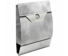 Cassetta posta design moderno V2 grigio argento Cassetta delle lettere a muro verniciata a polvere