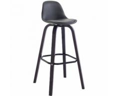 Sgabello Avika similpelle, super imbottito, base cappuccino, nero CLP