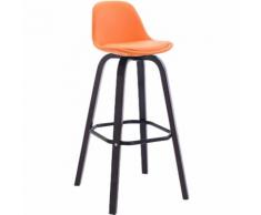 Sgabello Avika similpelle, super imbottito, base cappuccino, arancione CLP