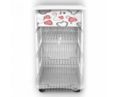 Carrello Multiuso Da Cucina In Legno 3 Ripiani Vezzani Hearts Bianco
