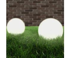 Set Lampade a LED Sferiche 2 pz 40 cm in PMMA