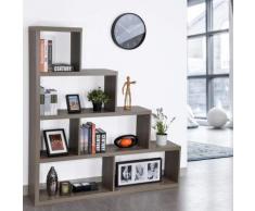 Libreria Scaffale a Scala Simms Legno MDF 4 Ripiani Rovere Grigio Casa Ufficio