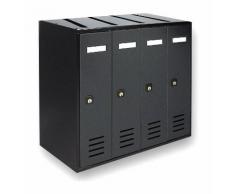 Cassetta postale Alubox verniciato ghisa serie Cubo a 4 posti