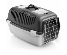 Trasportino Cuccia Cani e Gatti Gabbia Trasporto Animali Auto 61x40x38cm Grigio