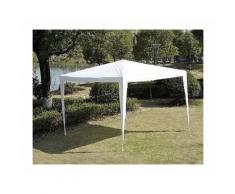 Gazebo da Giardino Top Rafia Tenda da Esterno Impermeabile Acciaio 3x3m Bianco