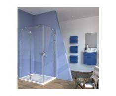 Box doccia cabina angolare 80x100 con una anta a battente vetro cristallo anticalcare 6mm. Betulla