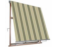 Tenda Da Sole Avvolgibile A Caduta Con Braccetti 3x2,45 M Per Finestra Balcone Beige/verde