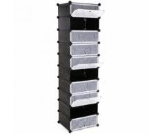 Scarpiera Armadio Guardaroba Scaffale Mobiletto Modulare nero LPC10H