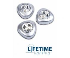 Lampade Luci Adesive Set 3 Pezzi Con Accensione A Pressione 3 Led Extra White