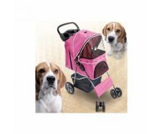 Passeggino per cani gatti trasportino carrozzina con portabevande e bag max 15kg colore rosso