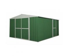 Box garage lamiera zincata casetta giardino acciaio 360x430cm x h2.10m - 185KG - 15mq - VERDE