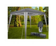Gazebo richiudibile colore antracite bianco 3x3x2.6 metri struttura 4 piedi