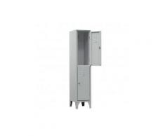 Armadio spogliatoio in metallo, 2 vani, Mis. 350 L x 350 P x 1800 H mm, maniglia in metallo
