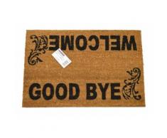 ZERBINO Rettangolare FIBRA di COCCO fondo in PVC Mod. WELCOME-GOODBYE 45X75CM