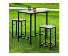 SoBuy Set 3 pezzi Tavolo con 2 sgabelli, Set di mobili da balcone,OGT10-N,IT