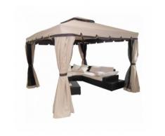 Gazebo 3X4 Giardino Alluminio Copertura 250 Antipioggia 4 Zanzariere Laterali