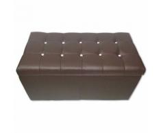 Baule Cassapanca Pouf Contenitore In Ecopelle E Cristalli Renier Marrone