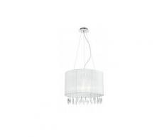 I-patty/s5 - lampadario sospeso circolare organza bianca gocce cristallo k9 classica e27