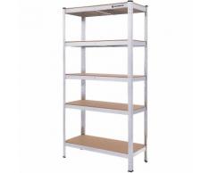 Scaffale di Organizzazione per Garage, Scaffalatura di Dimensioni di 90 x 40 x 180cm, Ripiano a