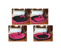 Cuccia cuccetta letto lettino per cani gatti animali 4 in 1 nero-fucsia misura xxl 110x80 nero