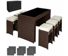 set da bar in rattan Capri marrone anticato