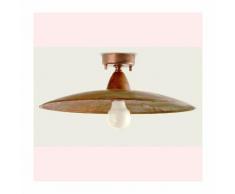 Plafoniera ba-crispla 35cm lampada soffitto rustica ottone esterno e27 ip43