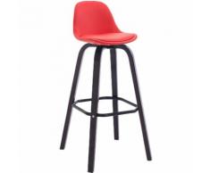 Sgabello Avika similpelle, super imbottito, base cappuccino, rosso CLP