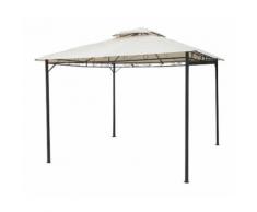GAZEBO 3 X 4 IN METALLO NERO TELO BEIGE PER ESTERNO GIARDINO, RISTORANTE, GELATERIA BAR HOTEL