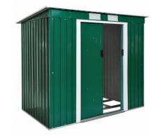 Casetta da giardino con tetto inclinato verde