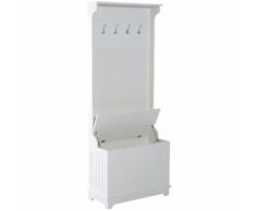 Armadio Guardaroba con Contenitore e Appendiabiti in Legno MDF, Bianco, 73x34x180.5cm