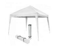 GAZEBO IN ACCIAIO BIANCO 3x3 MT 2,6h - RICHIUDIBILE A OMBRELLO FISARMONICA + SACCA