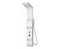 Pannello doccia realizzato in ABS verniciato Bianco a 3 funzioni, soffione, doccino e getti
