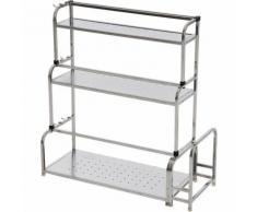 Homcom Scaffale in Acciaio da Cucina a 3 Ripiani 58x22x59cm