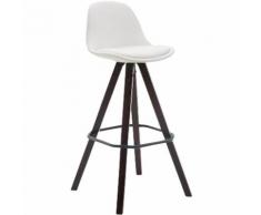 CLP Sgabello Franklin in similpelle gambe quadrate, bianco cappuccino